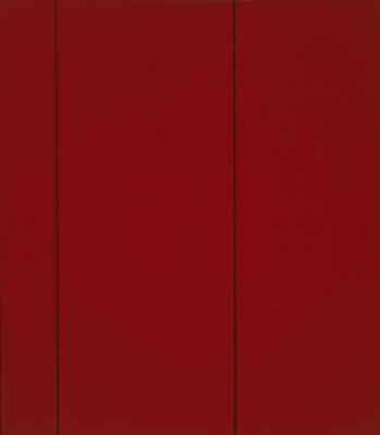 Monochroom rood met twee verticale lijnen