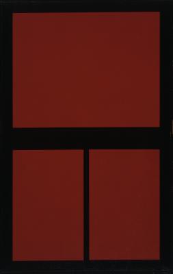 Abstracte compositie rood-zwart