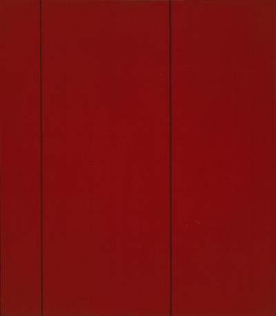 Monochroom rood met twee verticale lijnen
