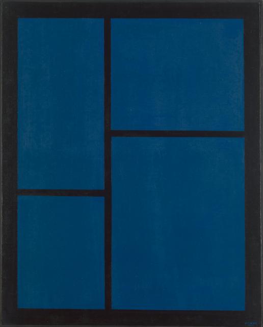 Composition with Blue and Black