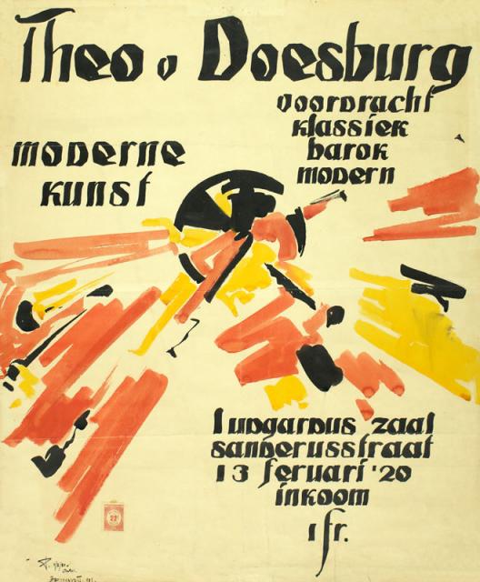 Poster lecture by Theo van Doesburg Klassiek, Barok, Modern