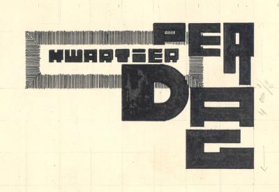 Frontispiece of "Kwartier per dag" by Duco Perkens (E. du Perron) 