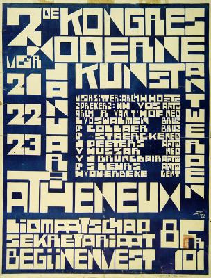 Poster of the Kongres voor Moderne Kunst / Atheneum Antwerpen