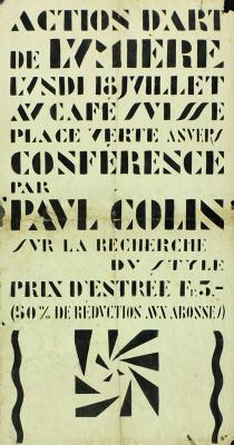 Poster of Lumière Action d'Art de Lumière Conférence par Paul Colin sur la Recherche du Style