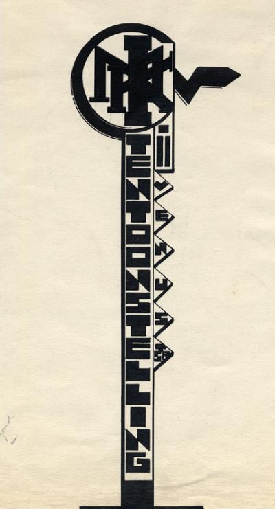 Jozef Peeters, Signpost for an exhibition by 'Moderne Kunst', House of Literature, Antwerp.