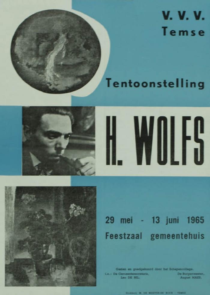 Affiche van een expo van Hubert Wolfs, collectie Letterenhuis, Antwerpen.